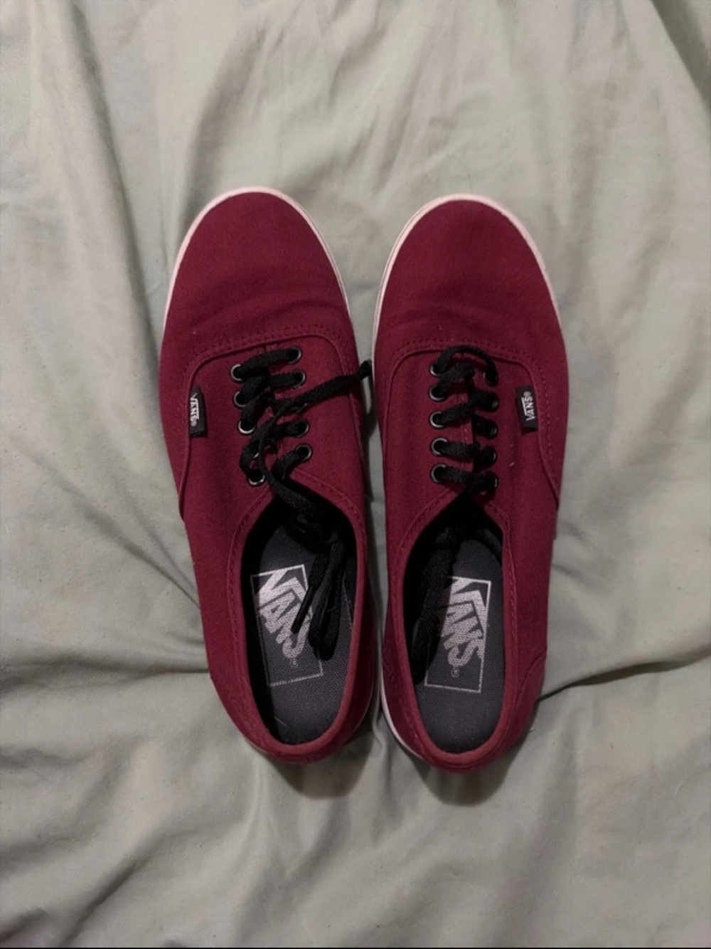 Vans Men’s Maroon Canvas Low-Top Sneakers